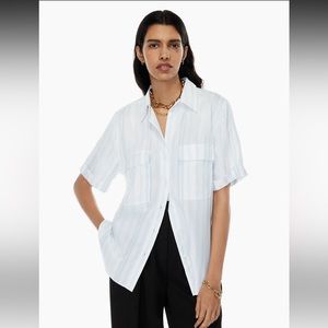 Aritzia babaton new utility shortsleeve button up shirt